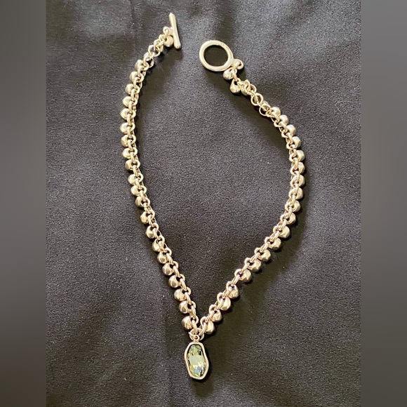 UNO de 50-silver plated statement necklace with grey Swarovski crystal pendant - Picture 2 of 4